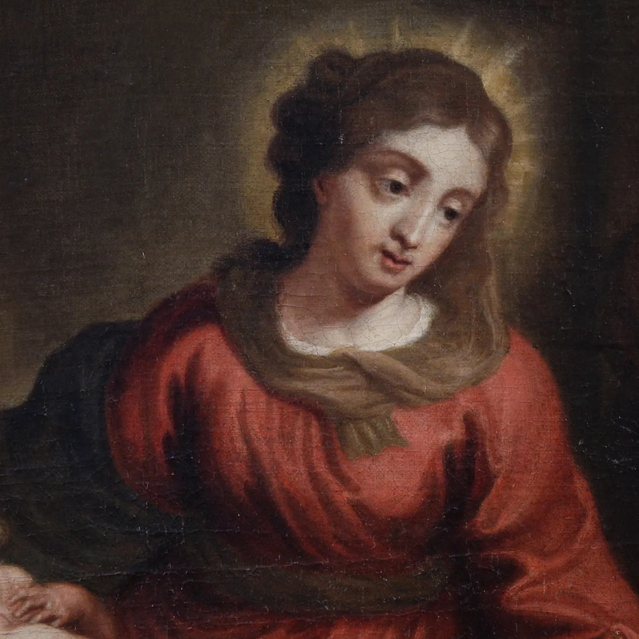 Flemish painting with Holy Family, oil o canvas, 18th century 4