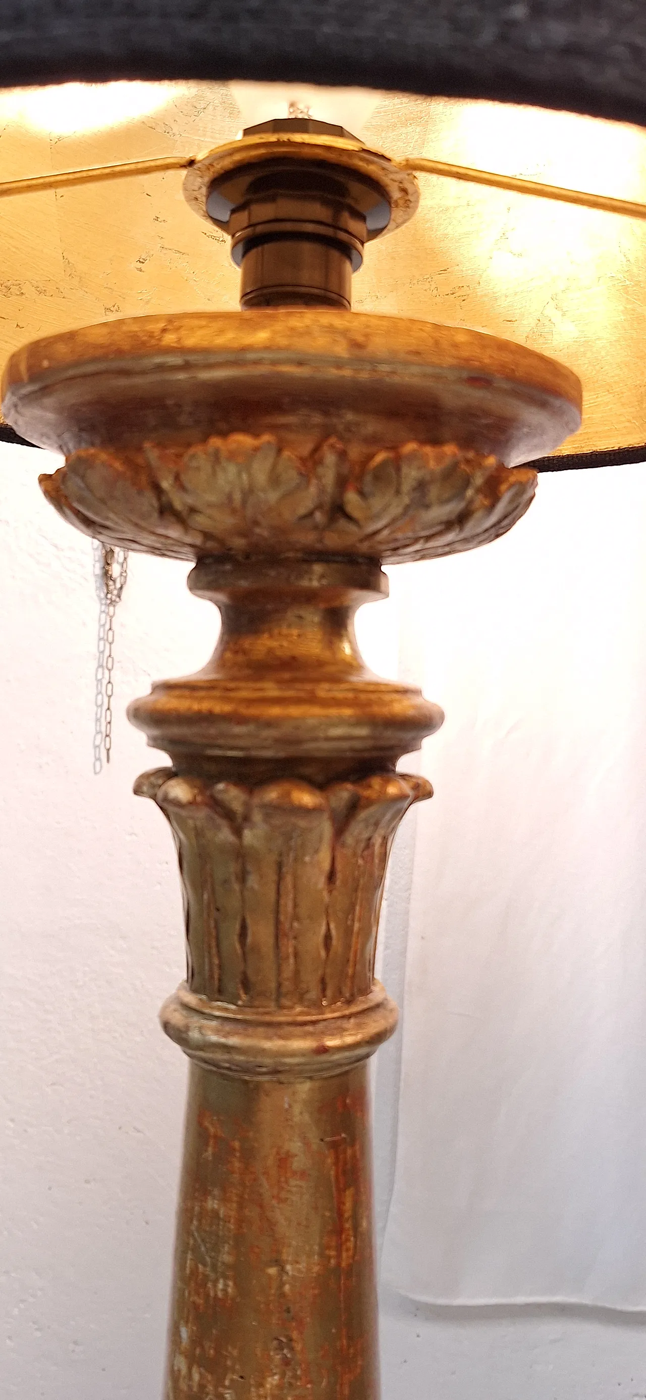 Carved and gilded wooden candelabra, Baroque style, 19th century 6