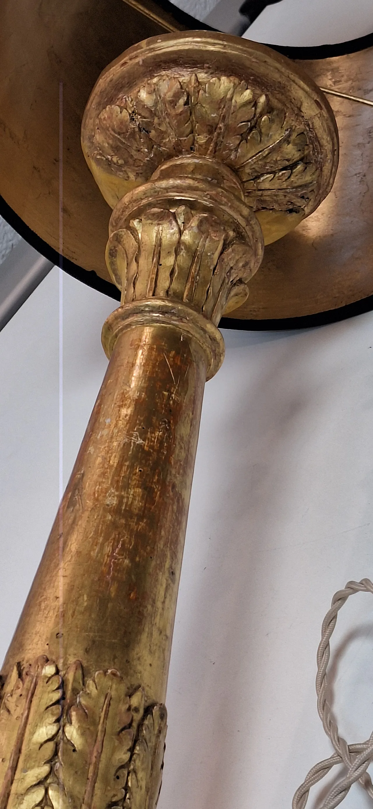 Carved and gilded wooden candelabra, Baroque style, 19th century 22