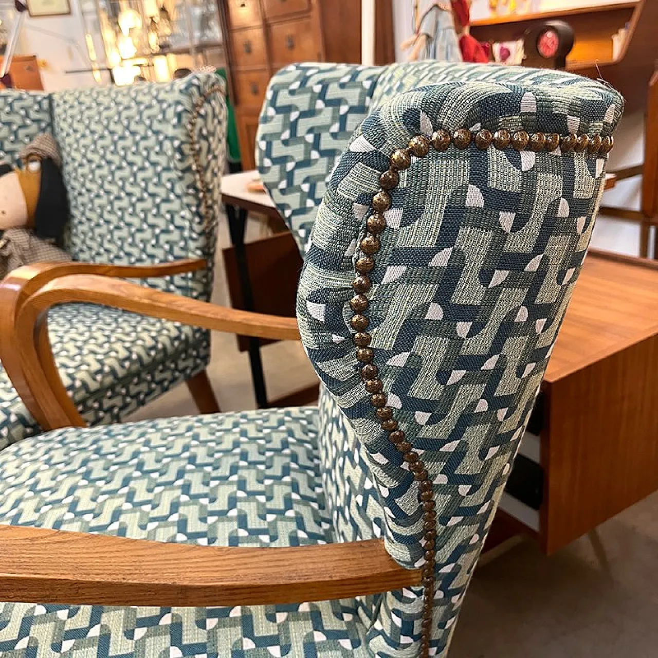 Pair of Bergère armchairs, Italy, 1950s 3