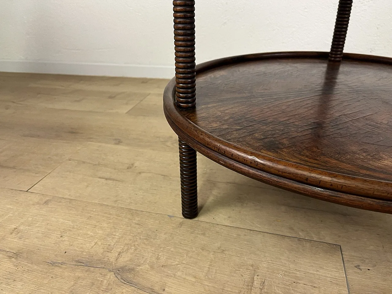Wood and worked glass coffee table, 1950s 5