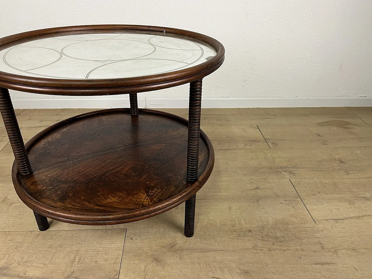 Wood and worked glass coffee table, 1950s 7