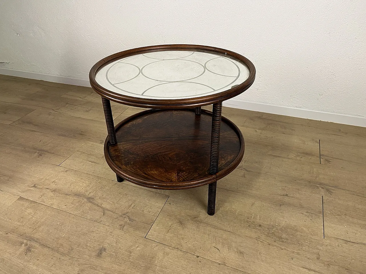 Wood and worked glass coffee table, 1950s 11