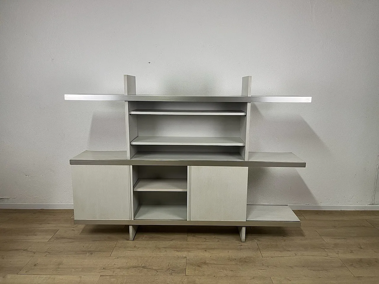 Steel and wood bookcase by Angelo Mangiarotti for Poltronova, 1960s 6