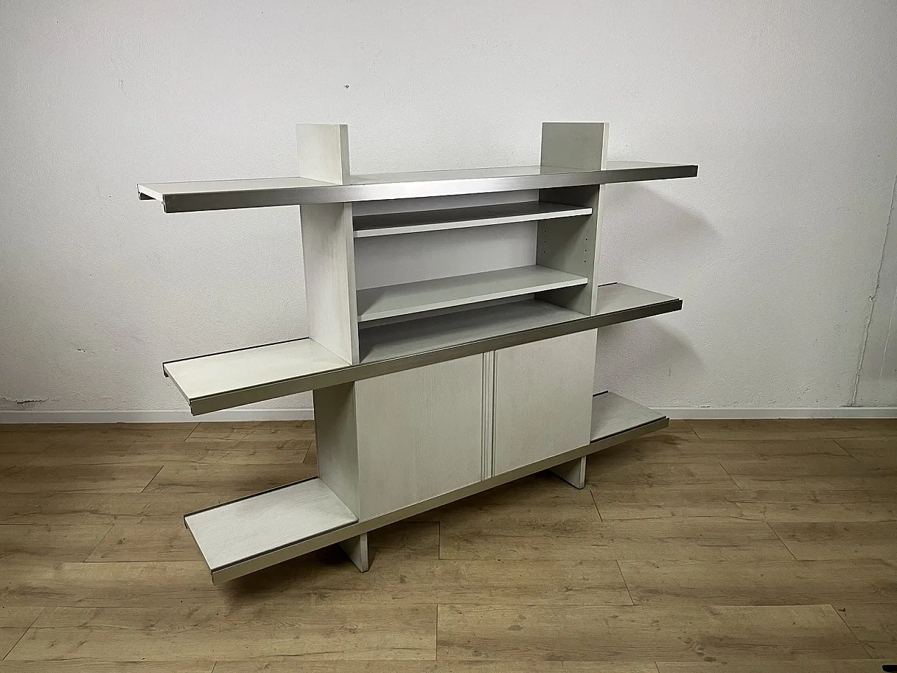 Steel and wood bookcase by Angelo Mangiarotti for Poltronova, 1960s 16