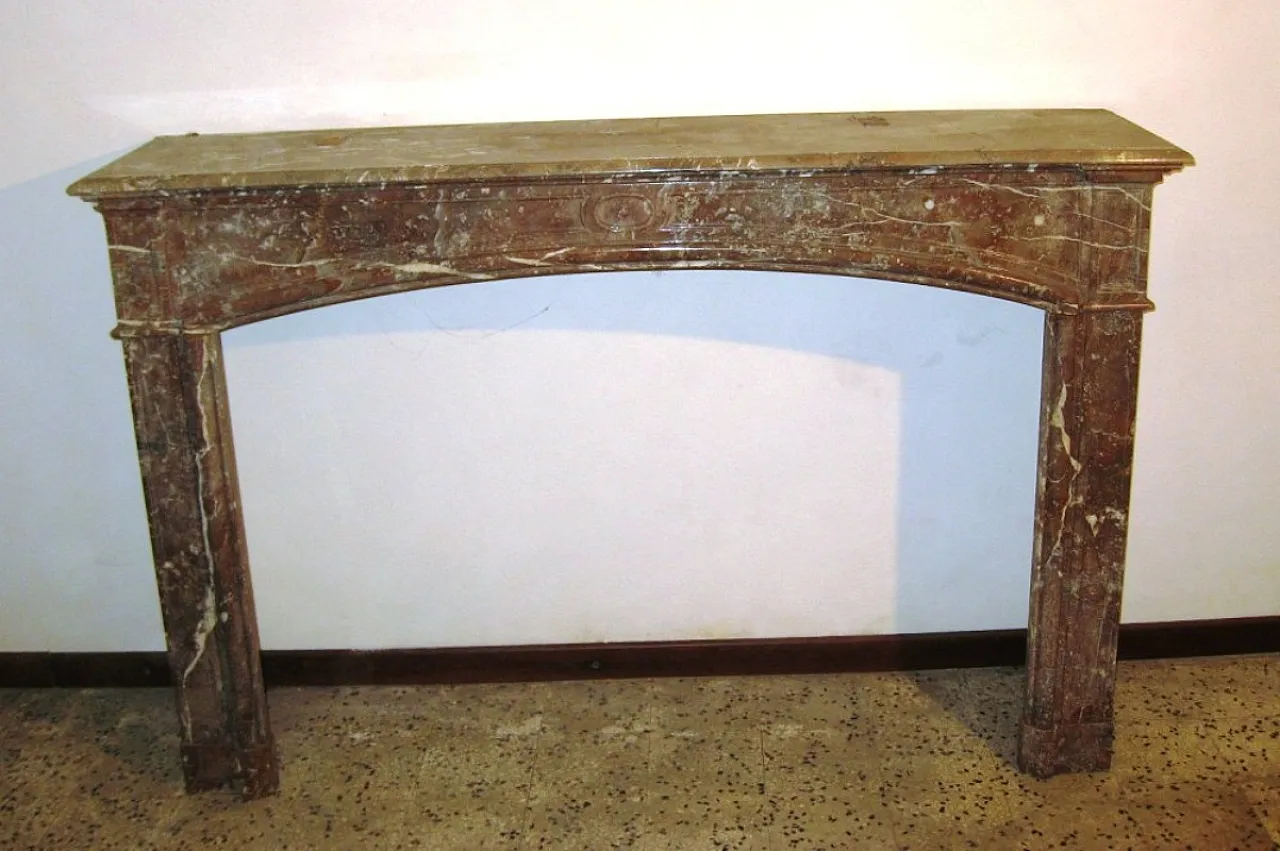 Fireplace in Belgian breccia marble, 29th century 1