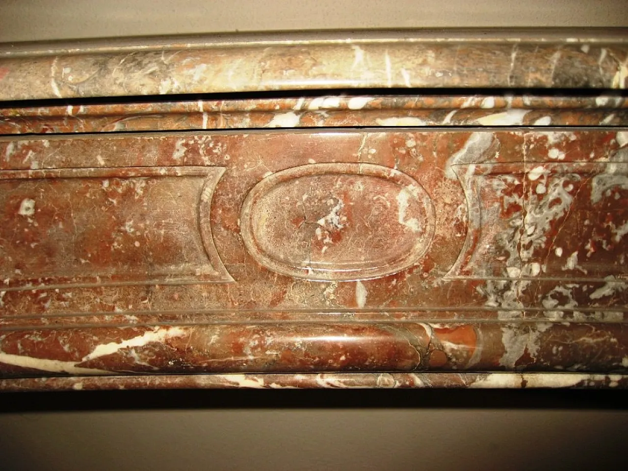 Fireplace in Belgian breccia marble, 29th century 5