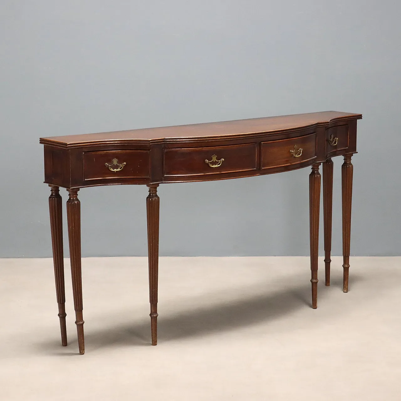 Consolle in legno di noce, anni '60 1