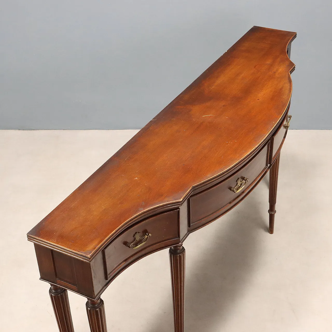 Consolle in legno di noce, anni '60 9