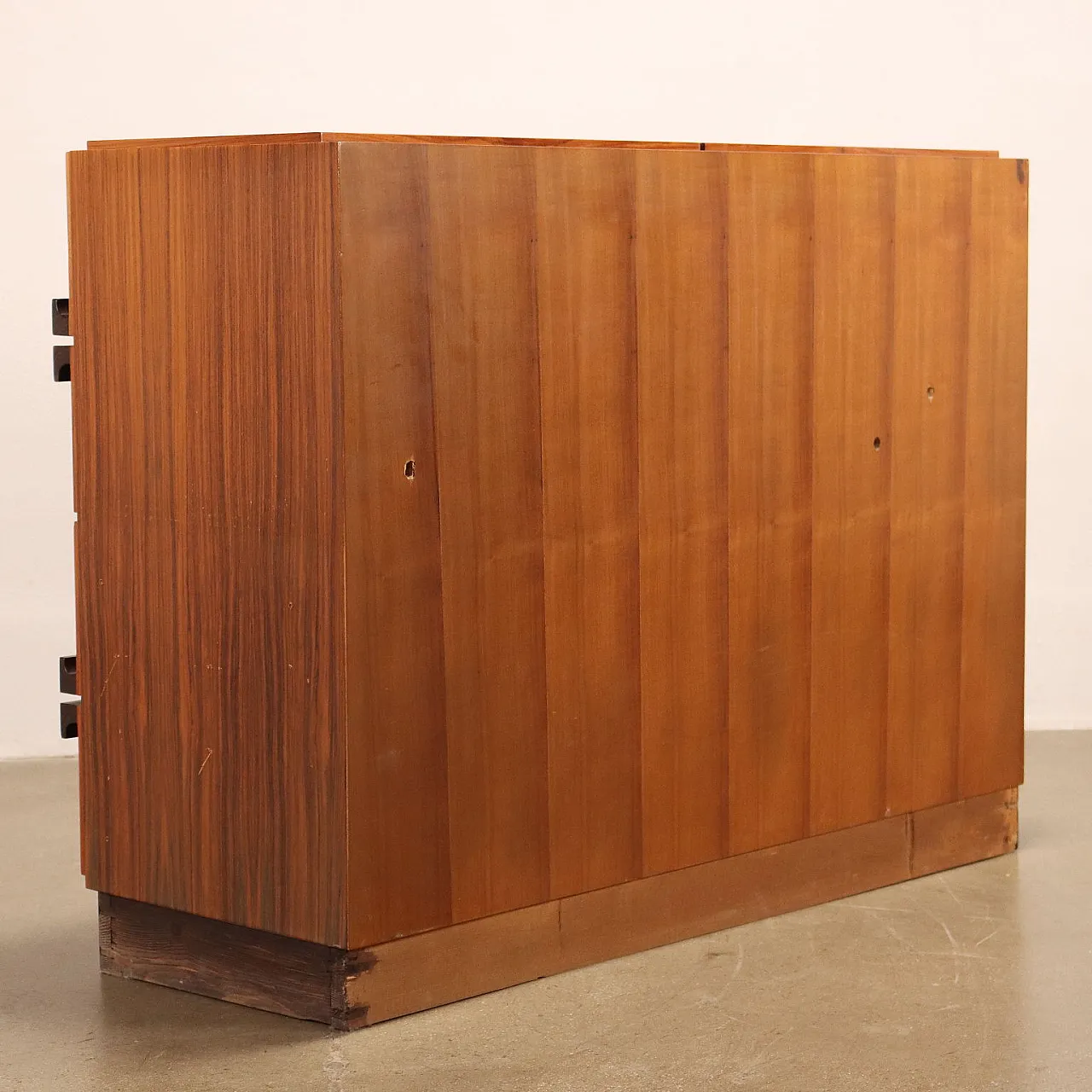 Mobile con ante a ribalta impiallacciato in legno esotico, anni '60 10