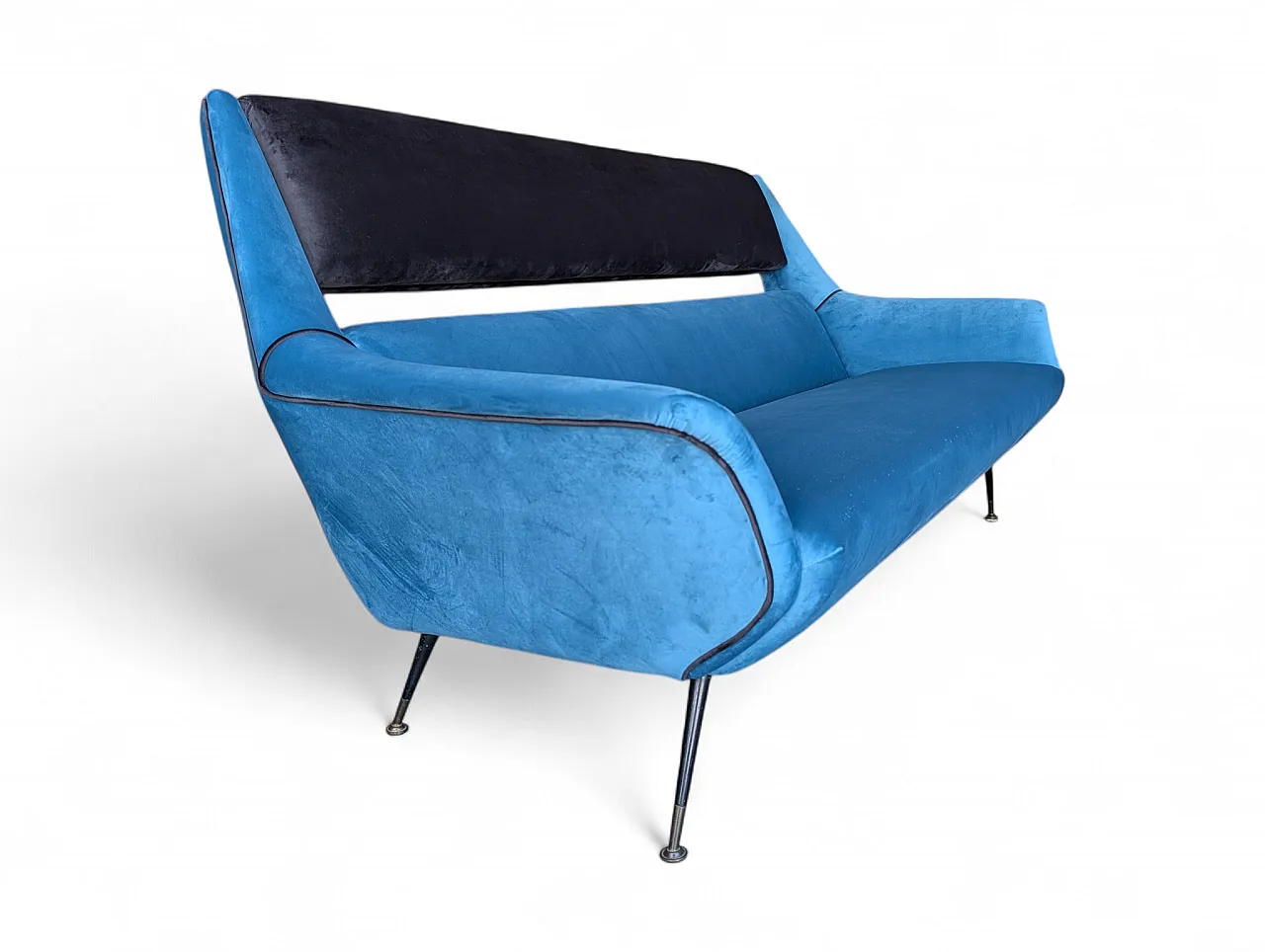 Restored velvet sofa from the 1960s 3