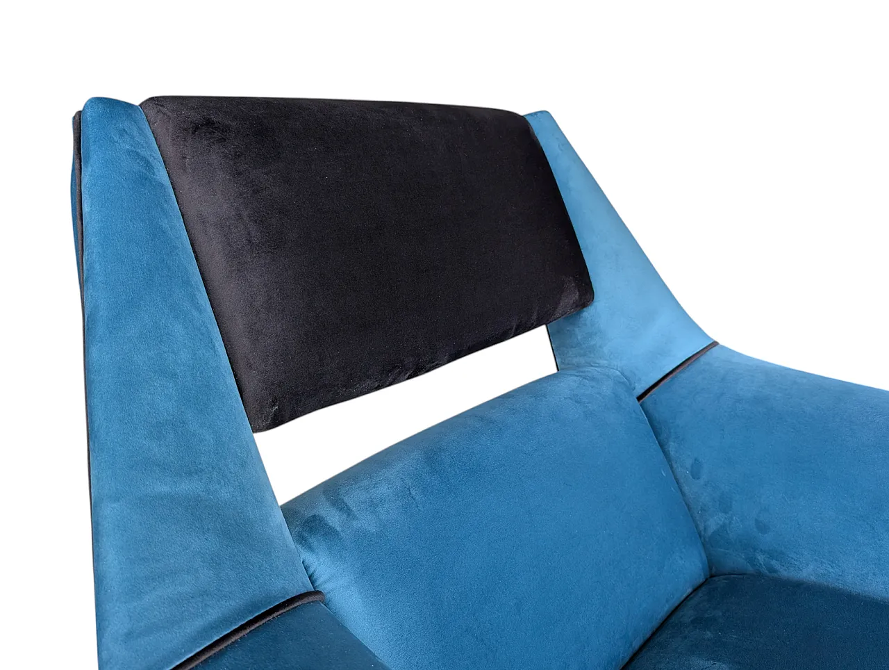 Pair of restored velvet armchairs from the 1960s 6
