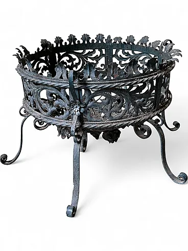 Fioriera francese in ferro battuto, inizio '900