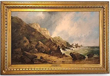 Naufragio sulla costa della Cornovaglia, olio su tela, '800