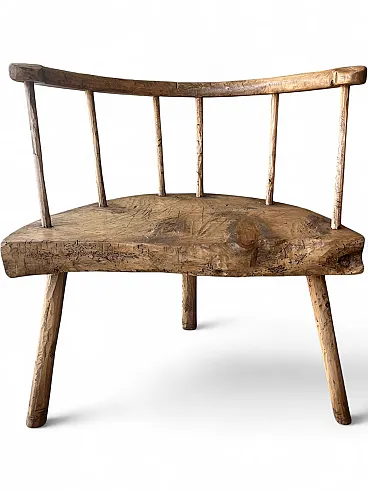 Rustic Wooden Bench Chair, 2000s