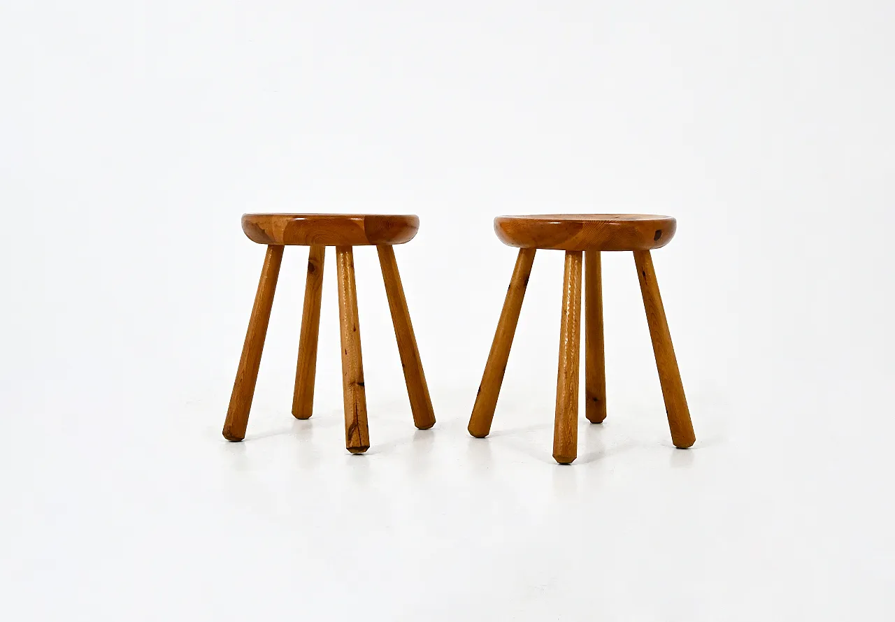Pair of stools by Charlotte Perriand for Les Arcs, 1960s 1