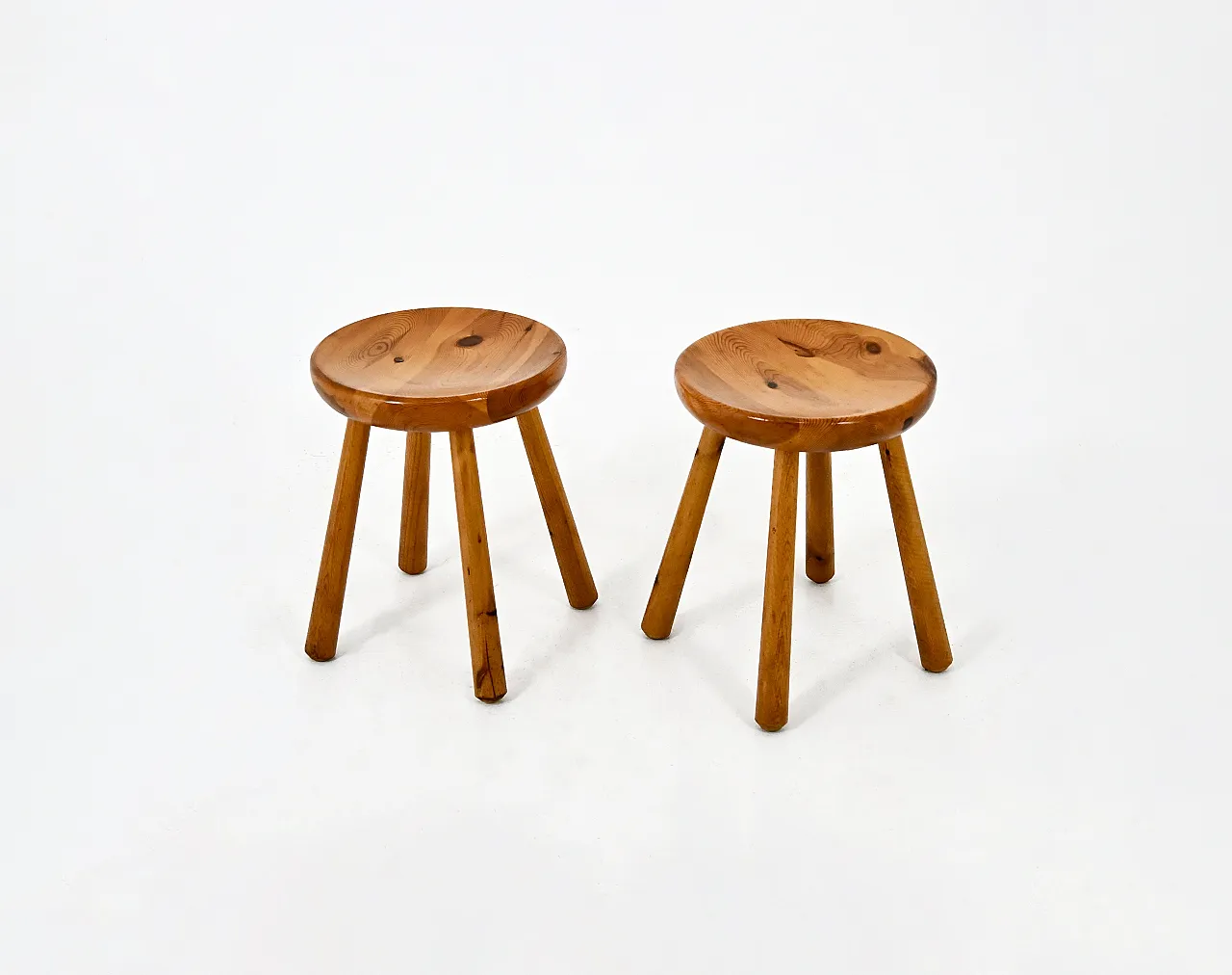 Pair of stools by Charlotte Perriand for Les Arcs, 1960s 2