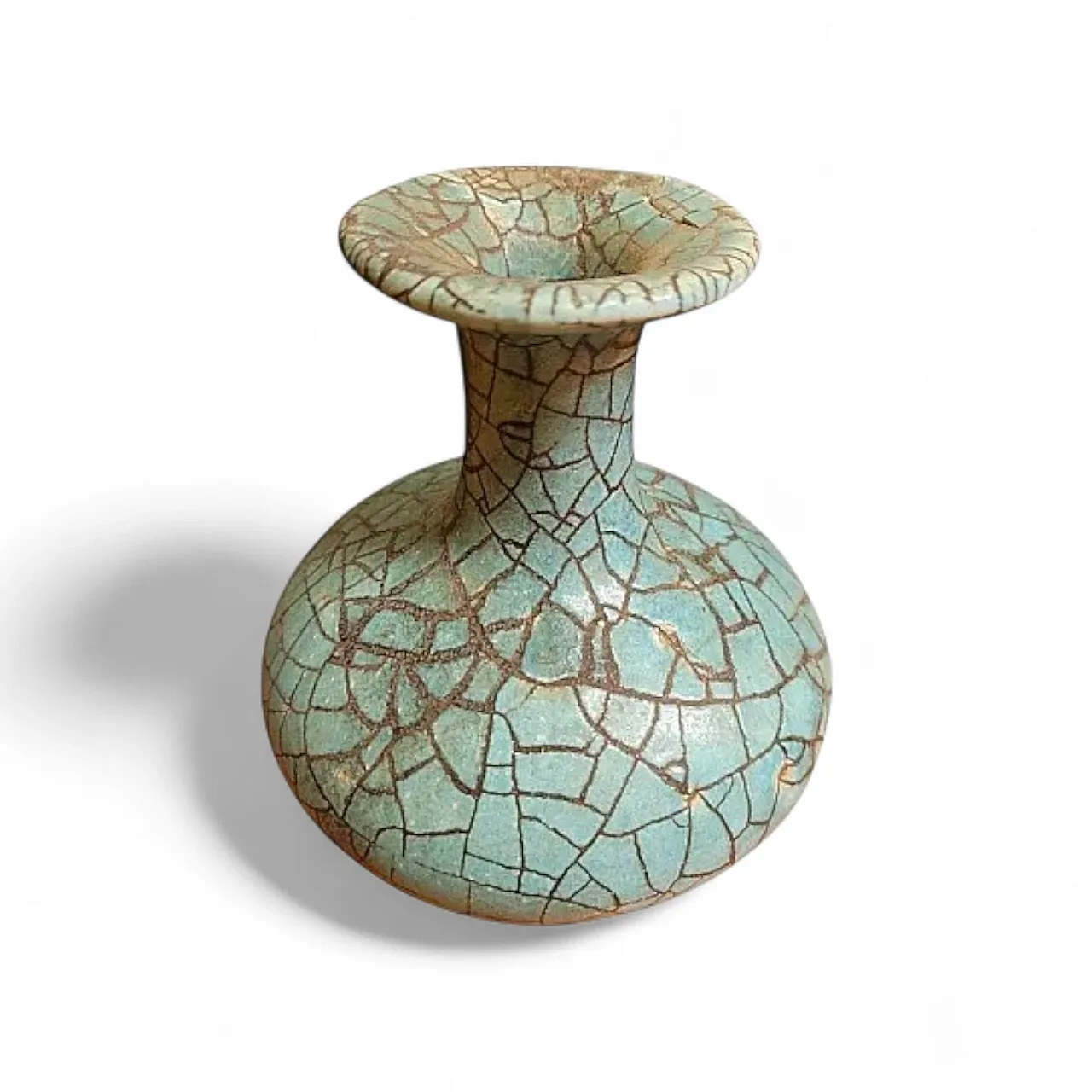 Turquoise Crackle Glazed Ceramic Vase 10