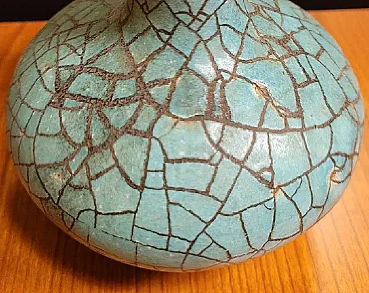 Turquoise Crackle Glazed Ceramic Vase 12