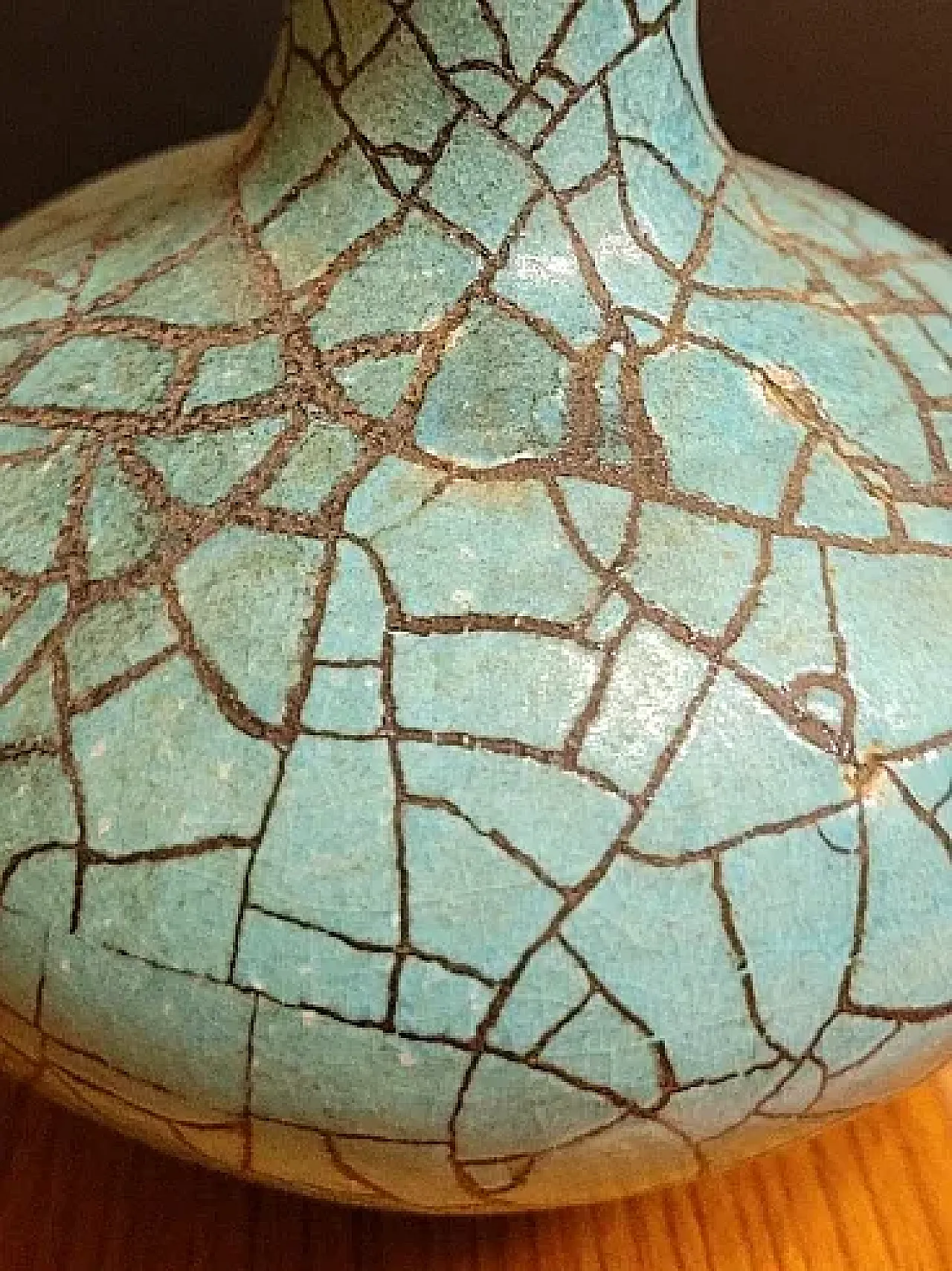 Turquoise Crackle Glazed Ceramic Vase 13