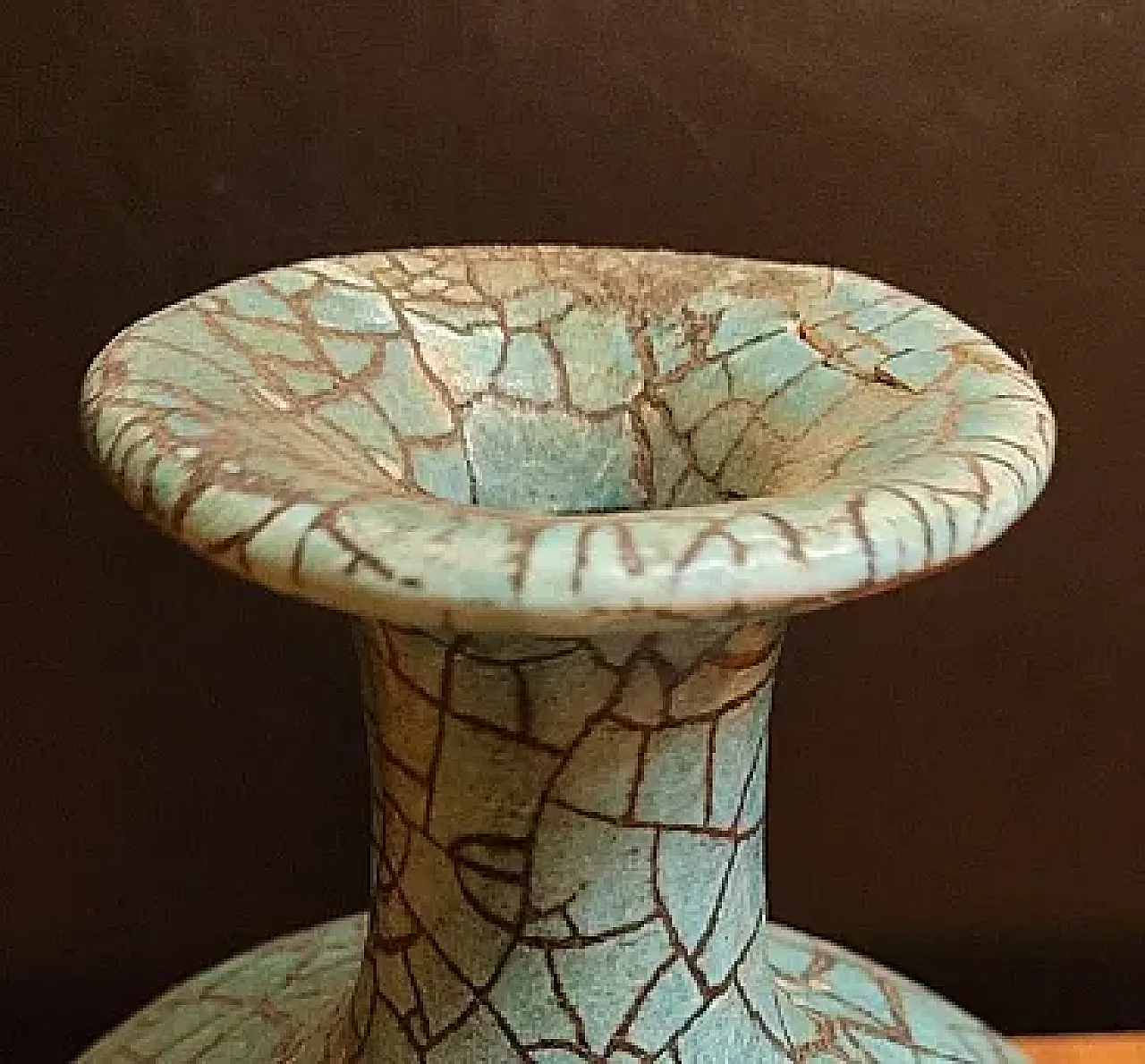 Turquoise Crackle Glazed Ceramic Vase 14