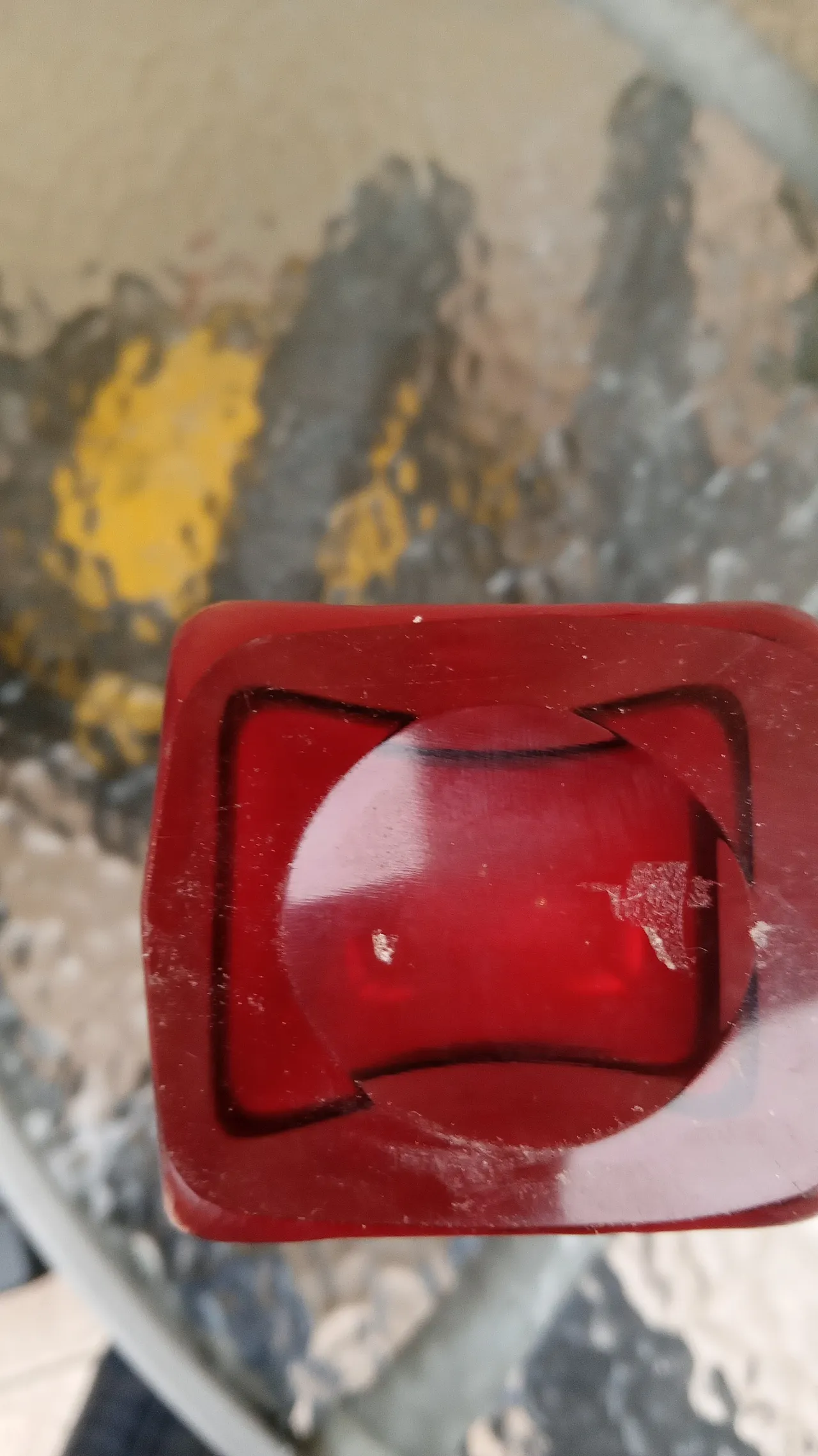 Red Frosted Glass Vase, 50s 3