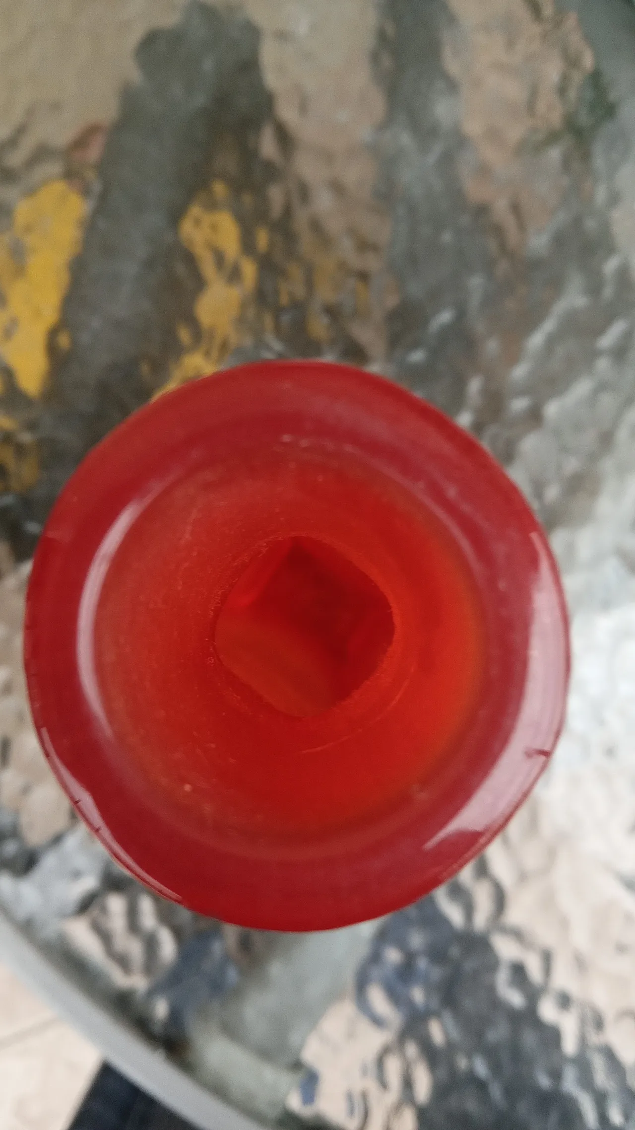 Red Frosted Glass Vase, 50s 4