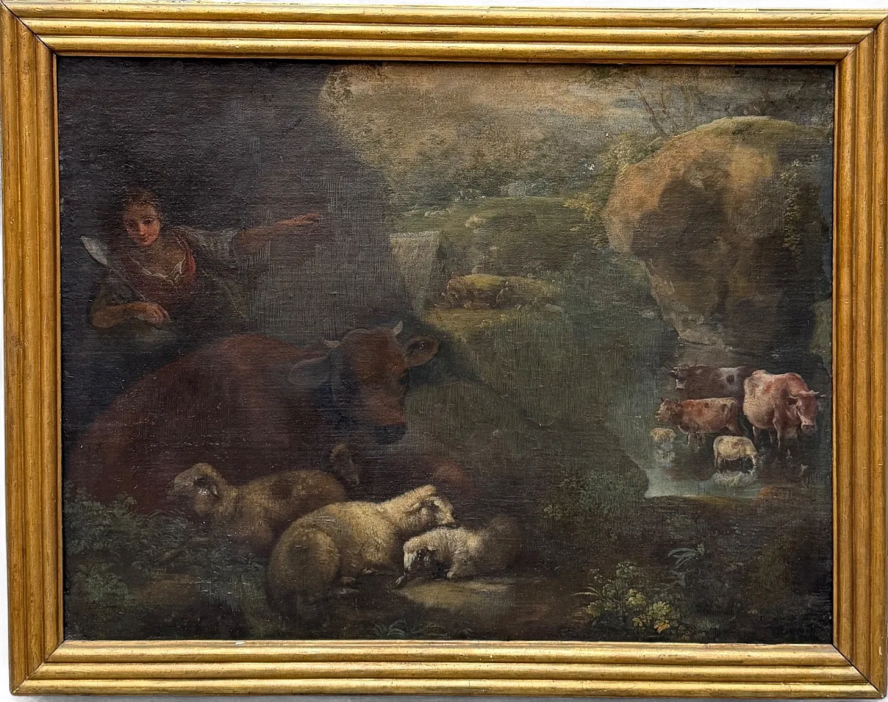 Scena pastorale, scuola di Giacinto Brandi, olio su tela, '600 10