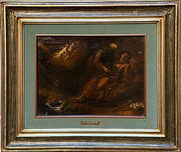 Olio su tela, estasi di San Francesco, scuola di Morazzone, '800
