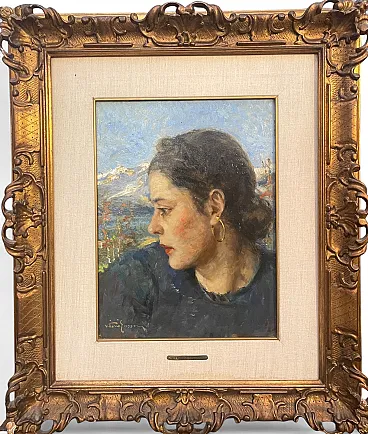 Ritratto di donna di Vittorio Gussoni, olio su tela, '800