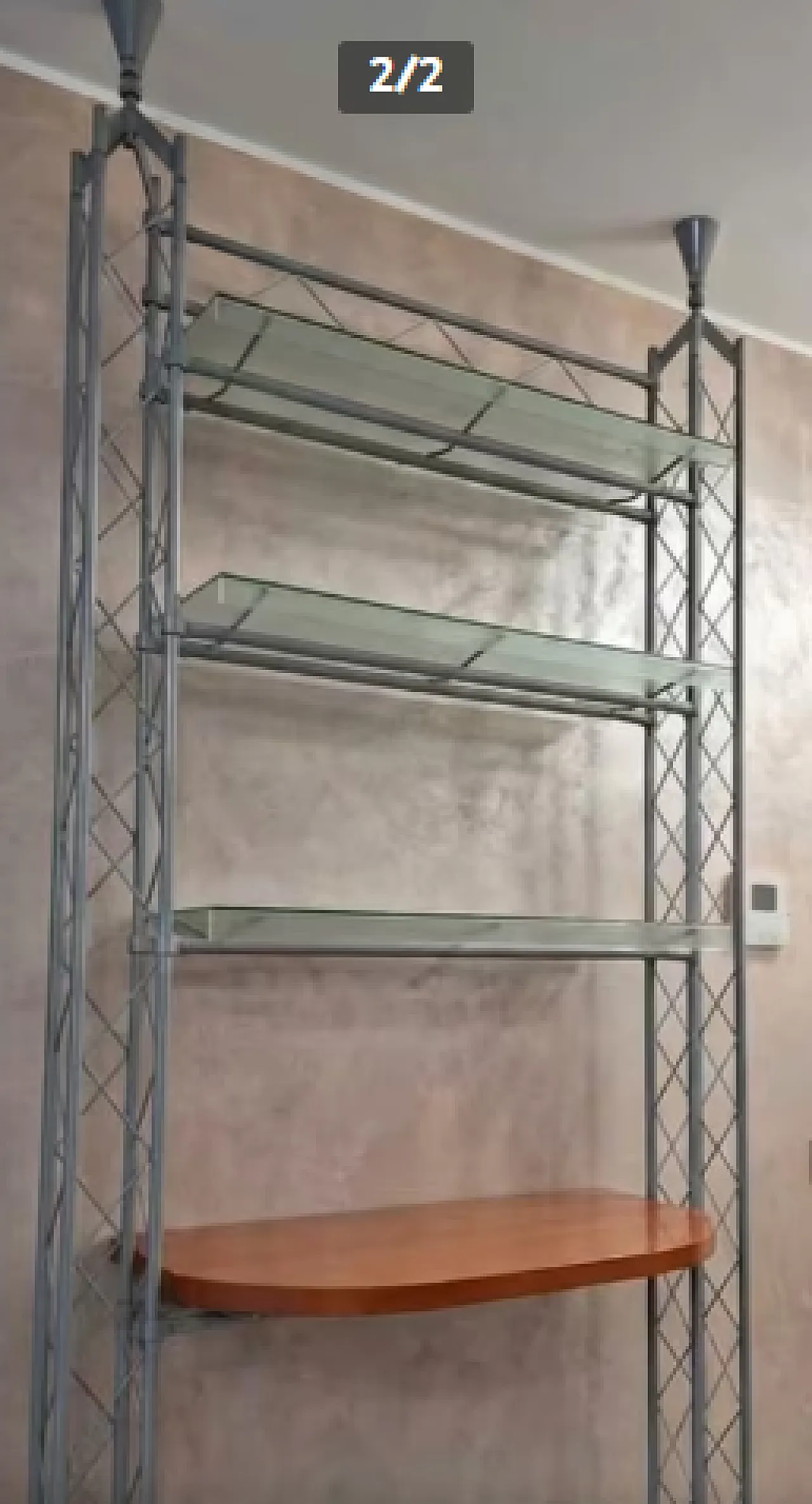 Abracadabra bookcase in wood and metal, 20th century 2