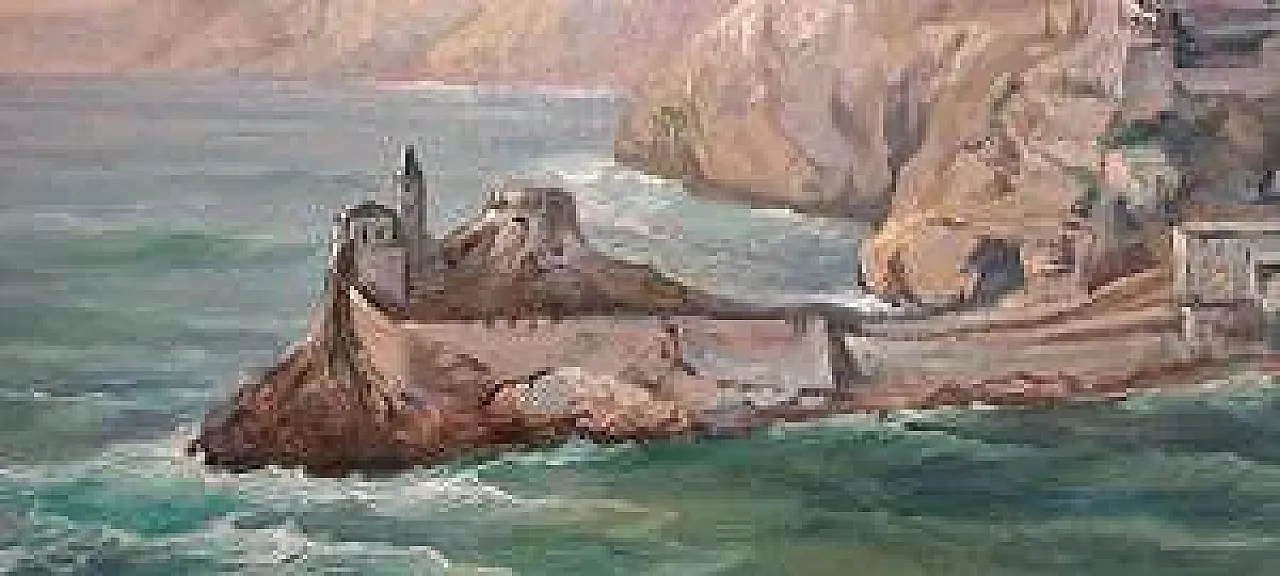 Veduta di Porto Venere di Giuseppe Caselli, olio su tela, anni '40 3