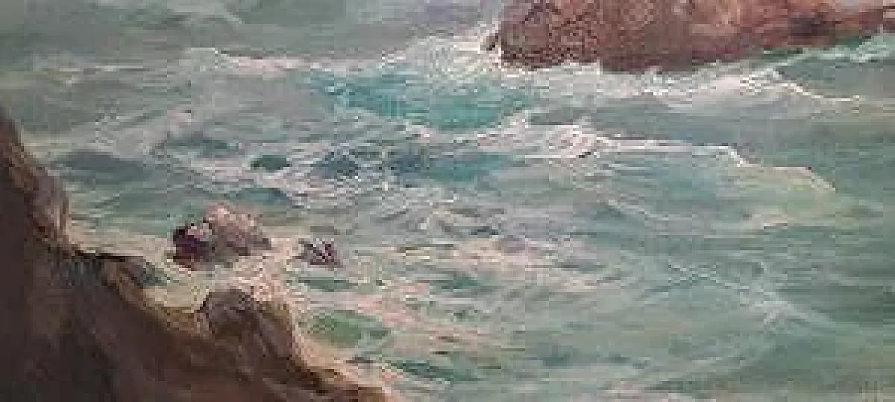 Veduta di Porto Venere di Giuseppe Caselli, olio su tela, anni '40 5