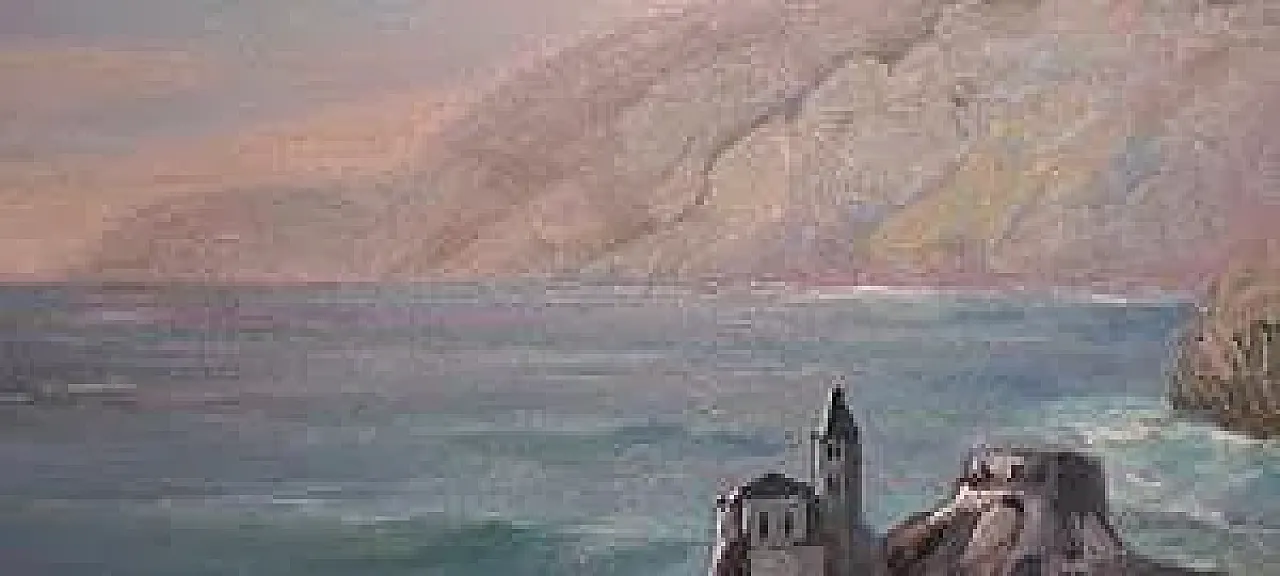 Veduta di Porto Venere di Giuseppe Caselli, olio su tela, anni '40 6