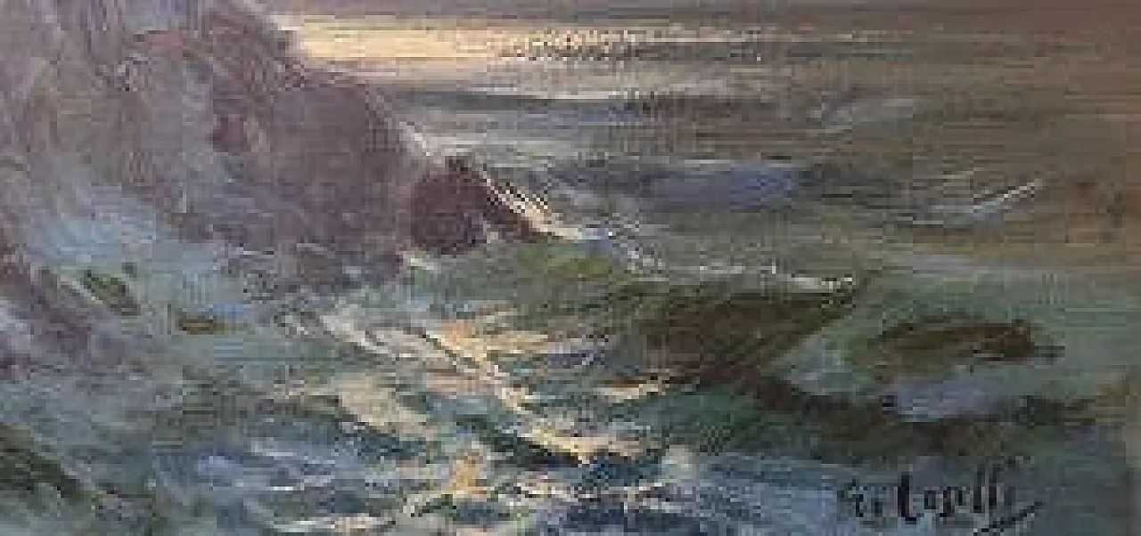 Notturno di Giuseppe Caselli, olio su tela, anni '50 4