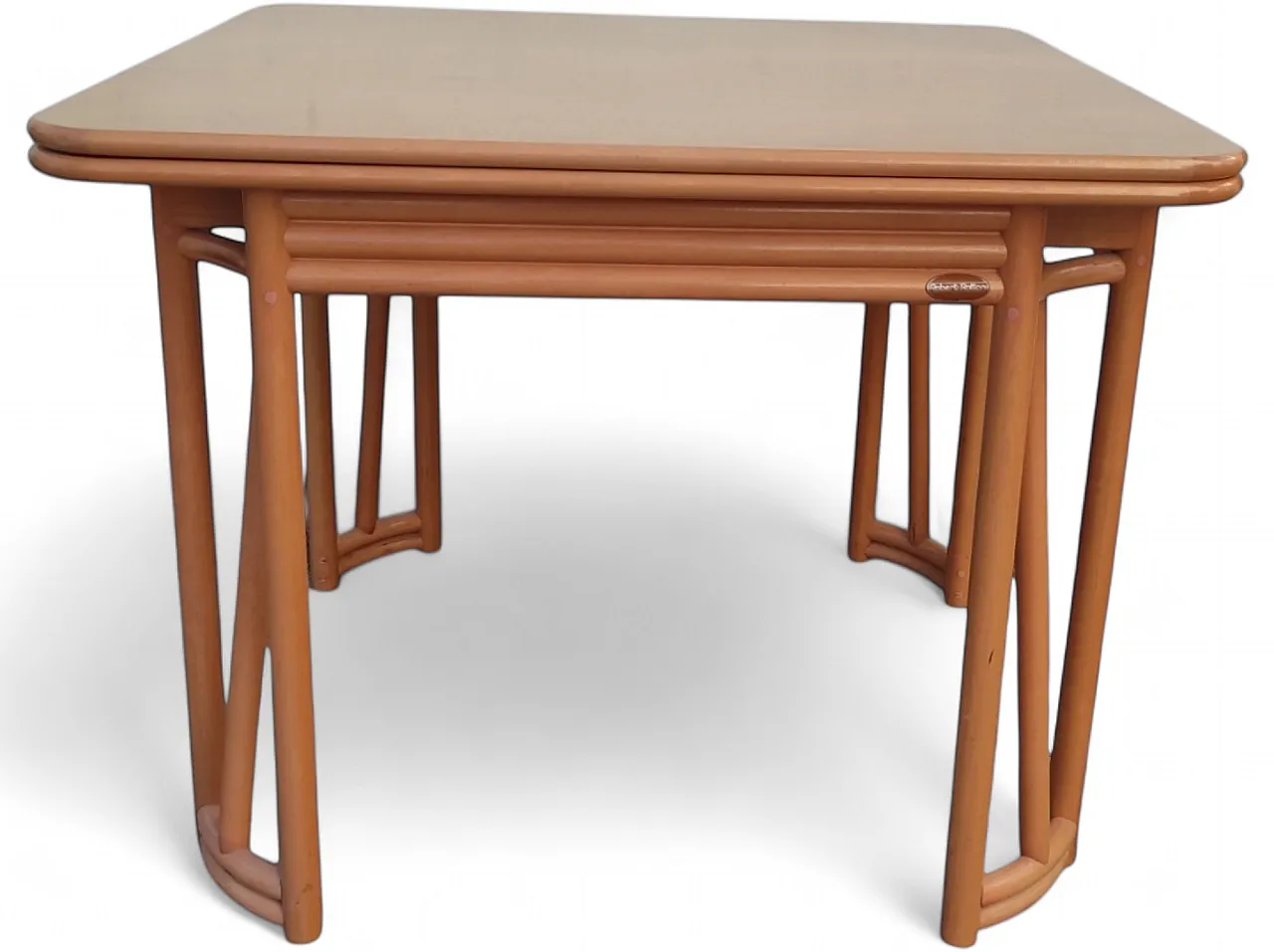 Bamboo wood table by Roberti Rattan, 1960s 11