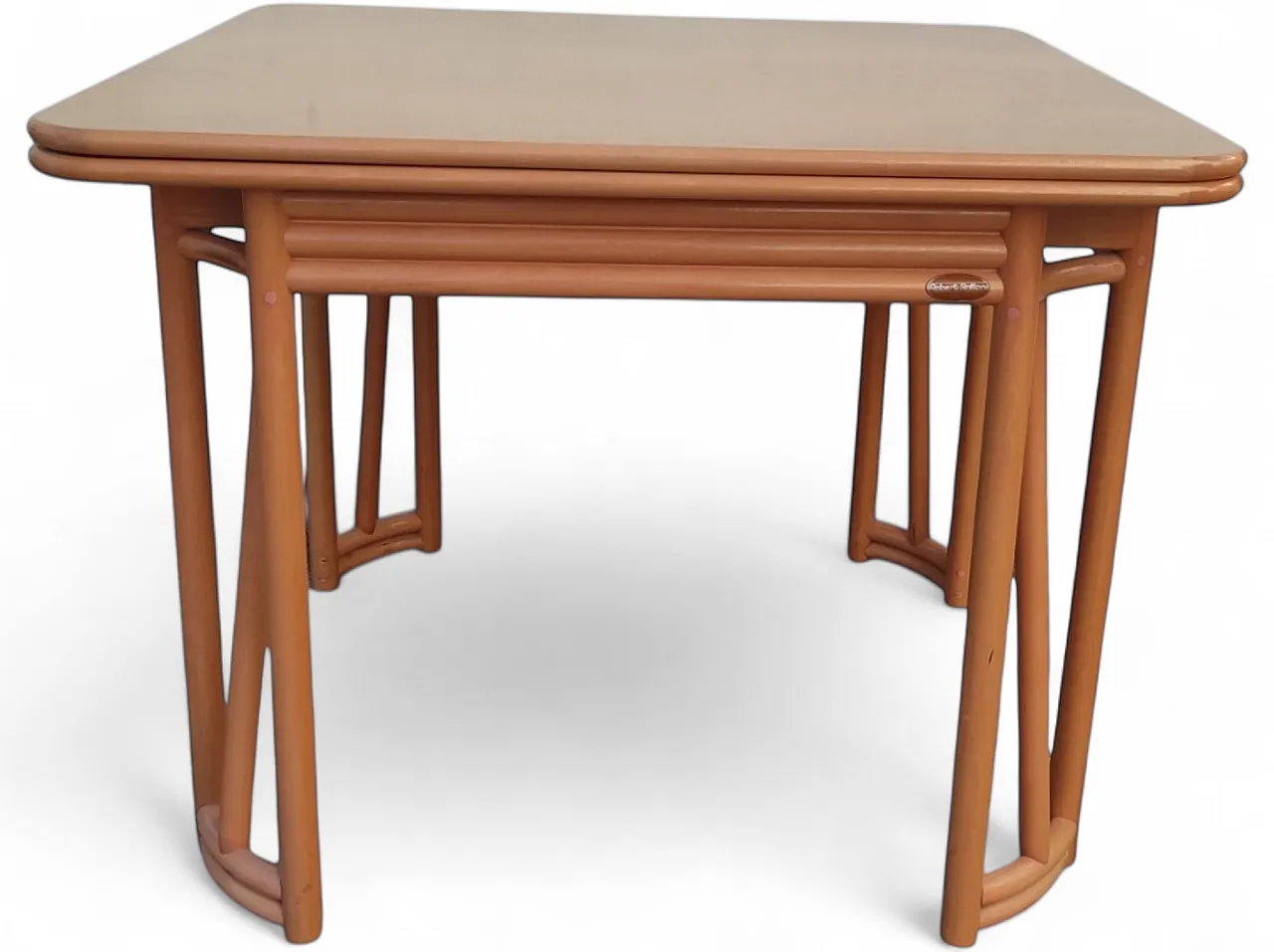 Bamboo wood table by Roberti Rattan, 1960s 12