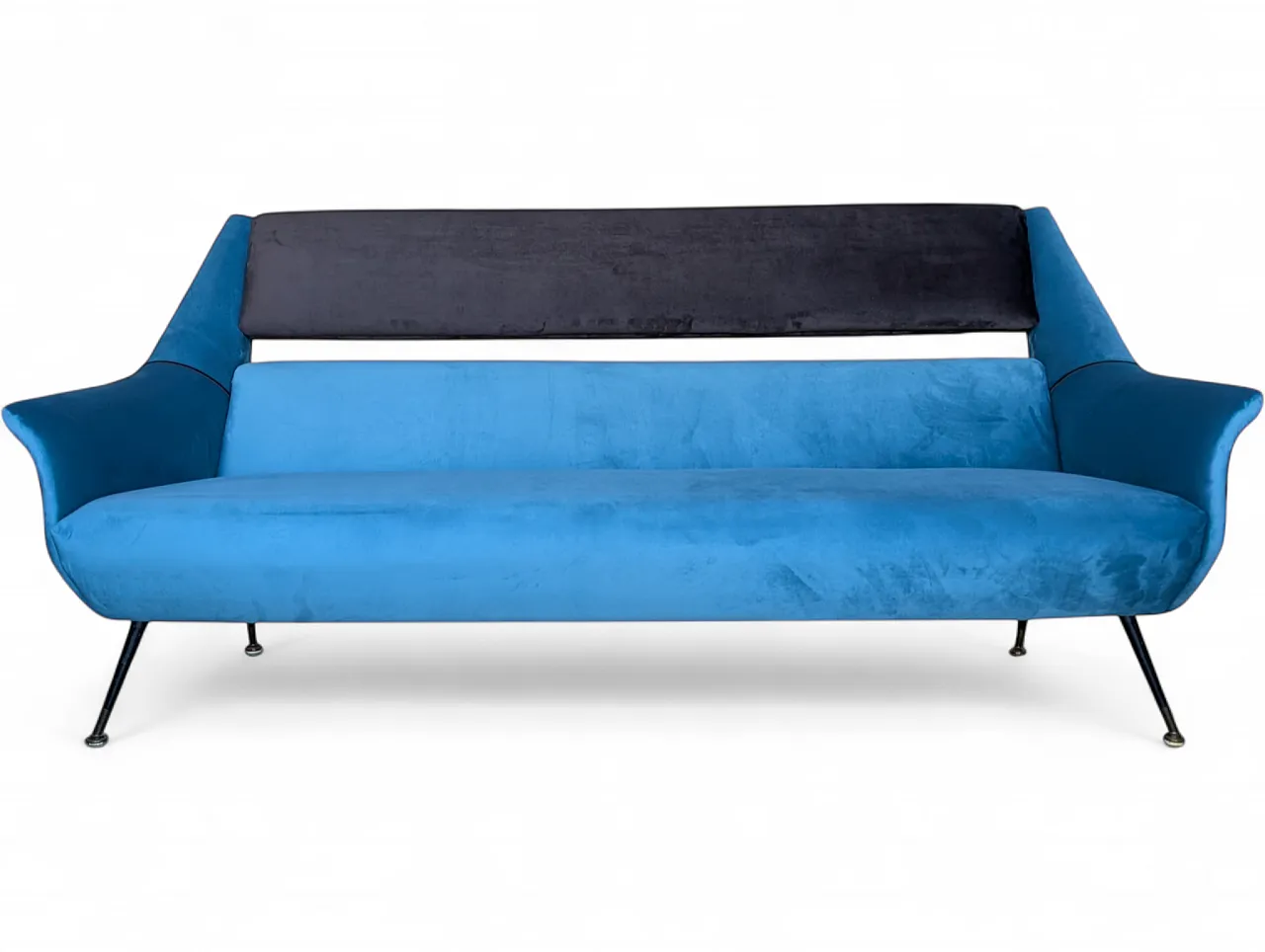 Restored velvet sofa from the 1960s 8