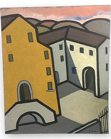 The farm by Franco Prayer oil on canvas, early 20th century