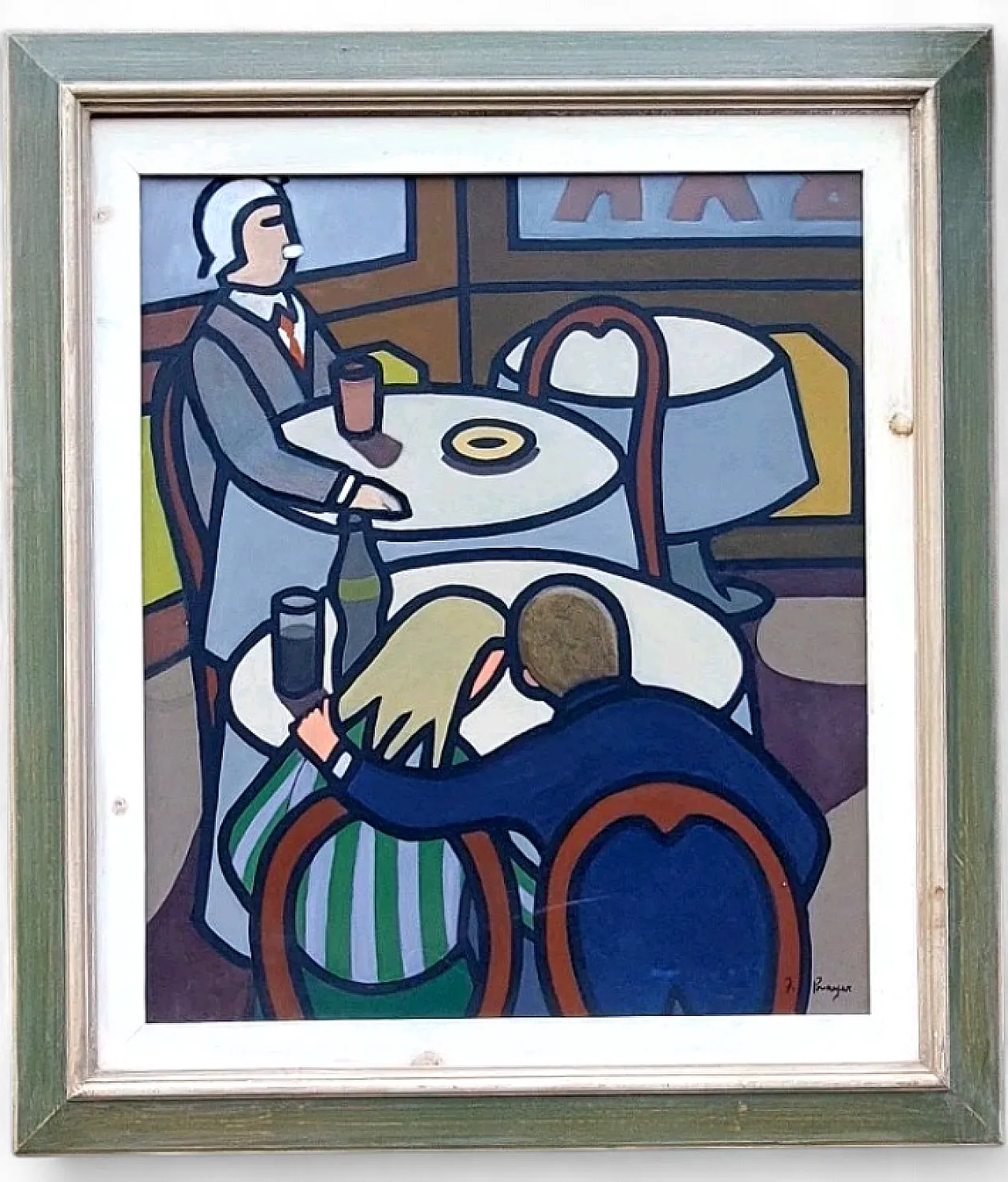 The Lovers by Frank Prayer, oil on canvas, 20th century 12