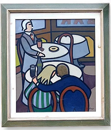 The Lovers by Frank Prayer, oil on canvas, 20th century