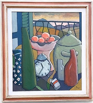 Still life with alarm clock by Franco Prayer, 20th century