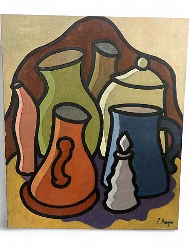 Still life by Franco Prayer, oil on canvas, 20th century