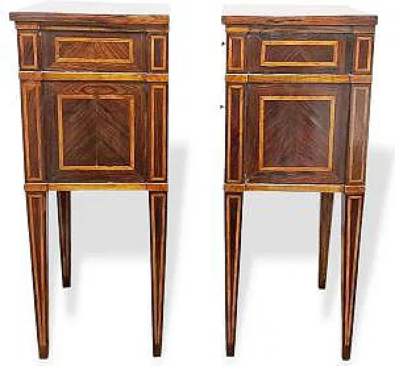 Coppia di comodini in stile Luigi XVI in legno, '700 3
