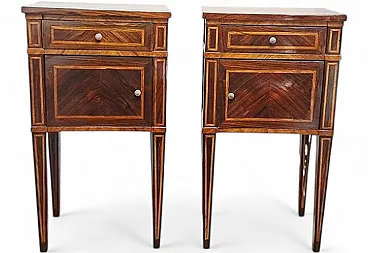 Coppia di comodini in stile Luigi XVI in legno, '700