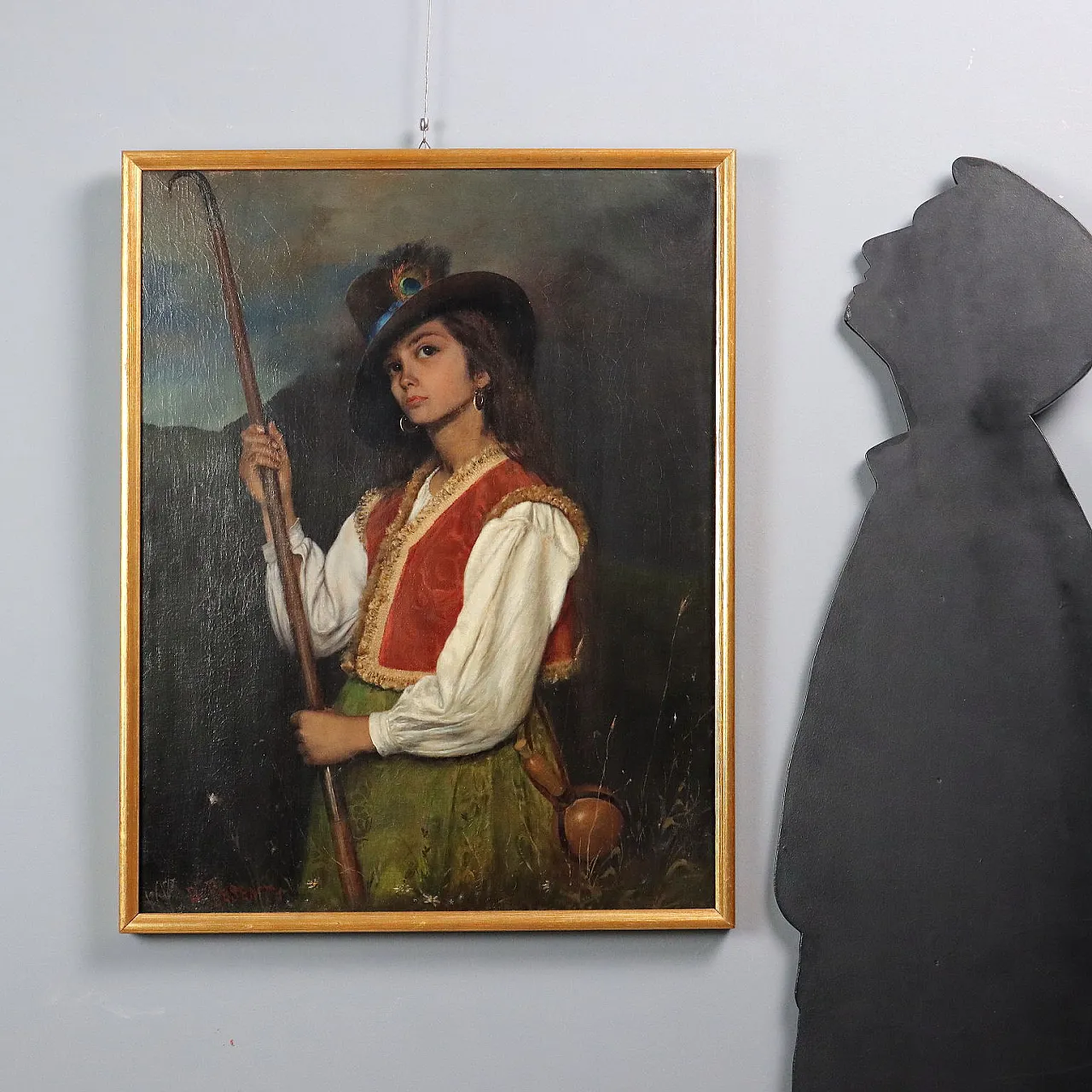 Dipinto di Domenico Pesenti, olio su tela, '800 2