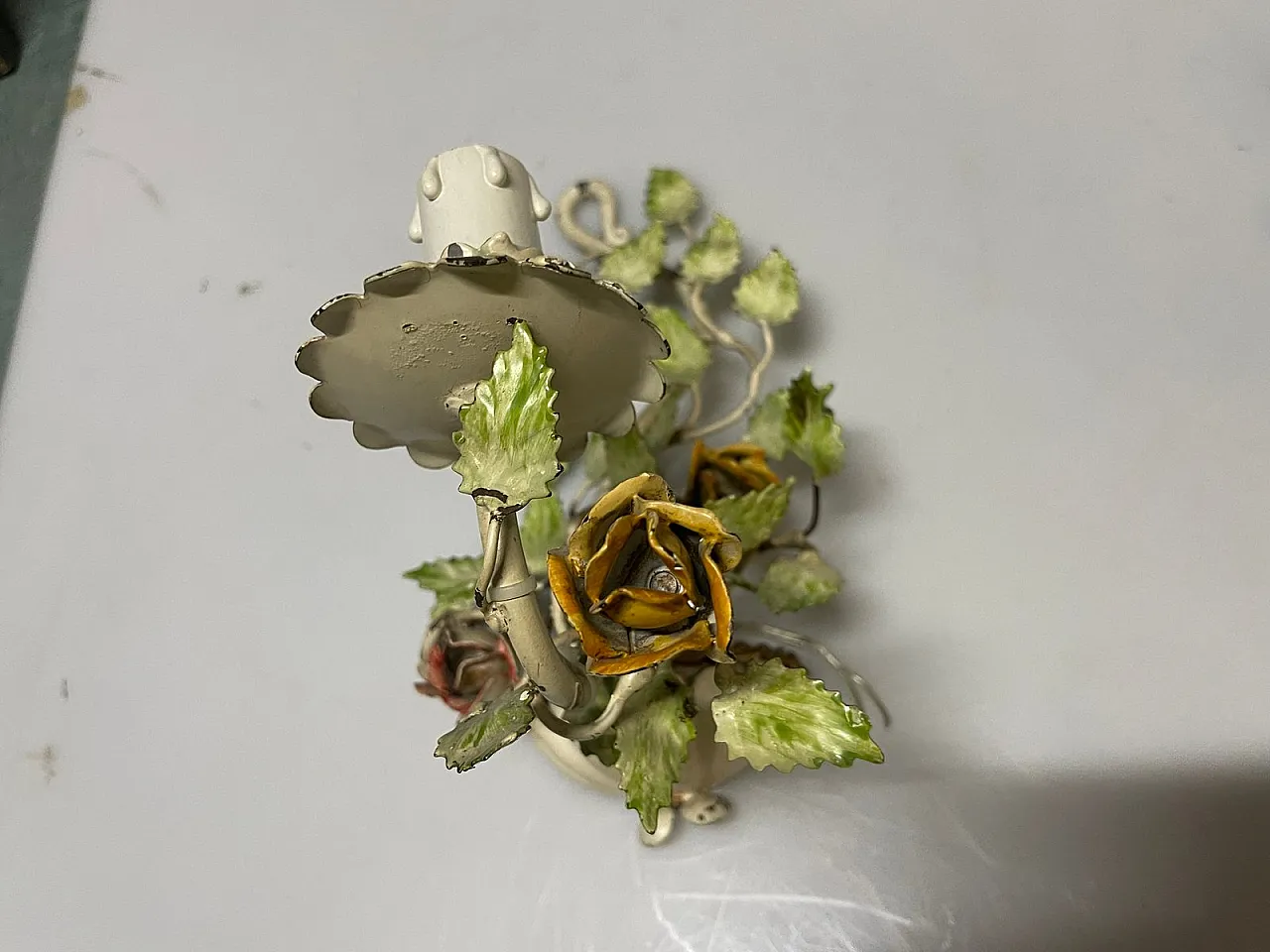 Pair of Tole Flower Sconces, 1960s 6