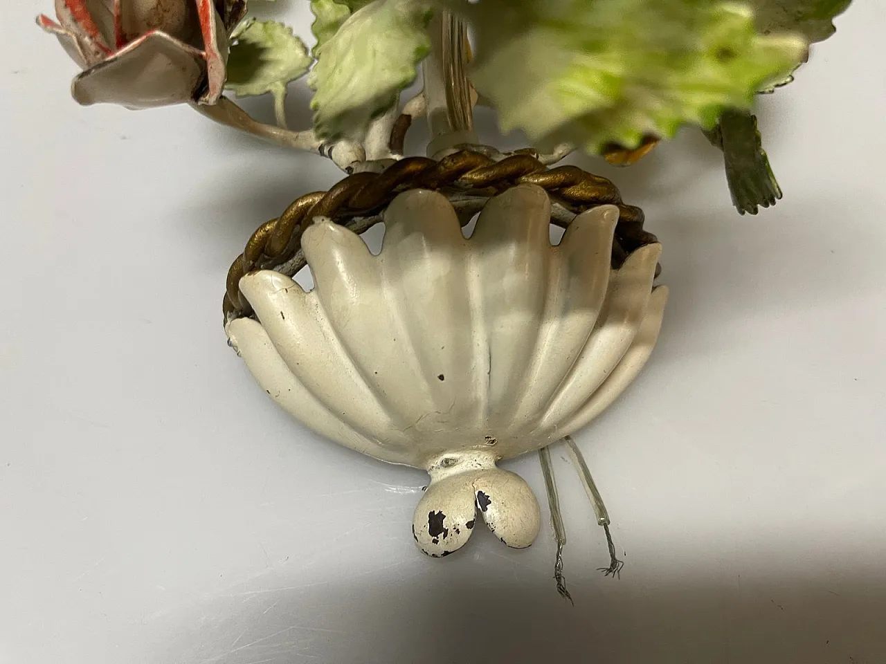 Pair of Tole Flower Sconces, 1960s 11