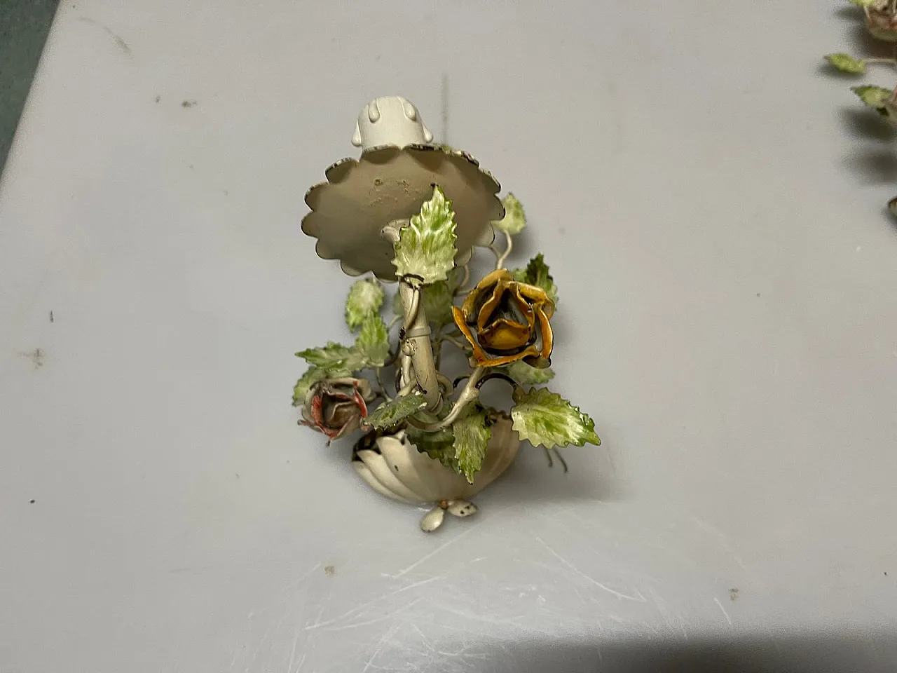 Pair of Tole Flower Sconces, 1960s 12