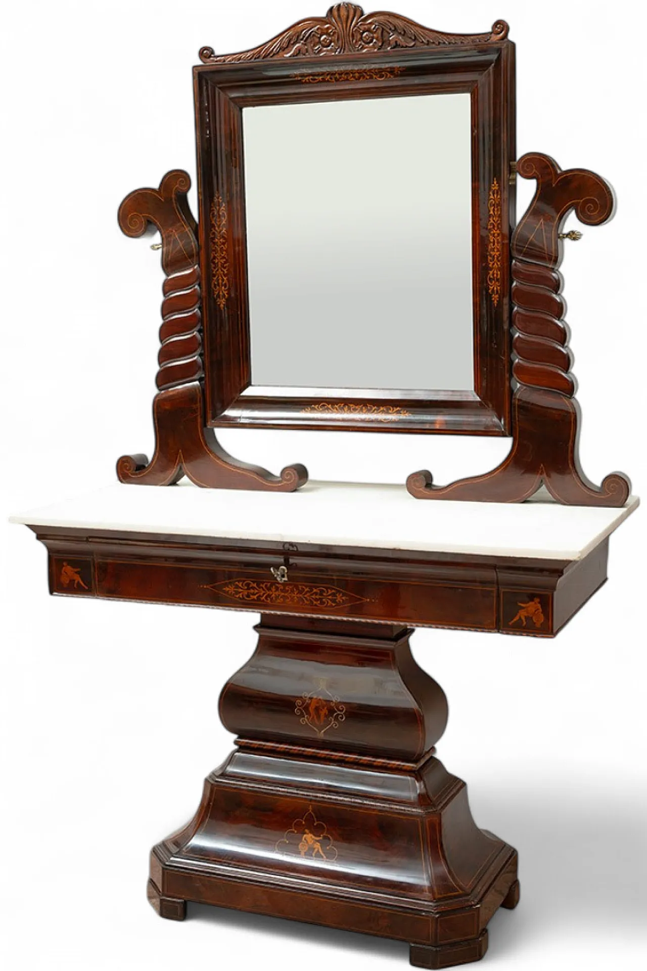 Smith Neapolitan toilet in mahogany feather, 19th century 9